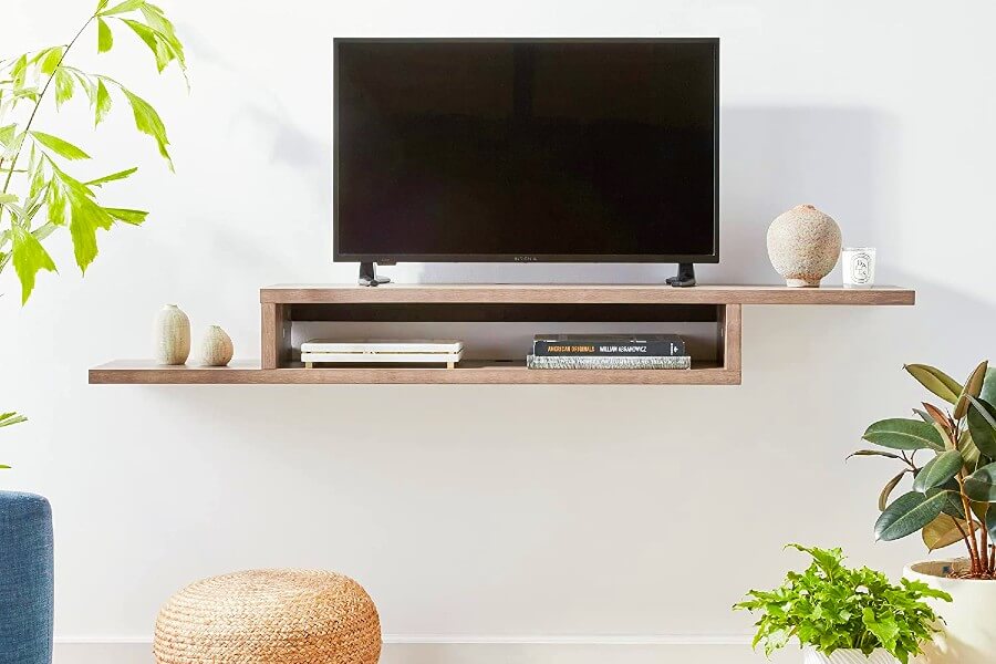 Martin Furniture Asymmetrical Floating Wall Mounted TV Console
